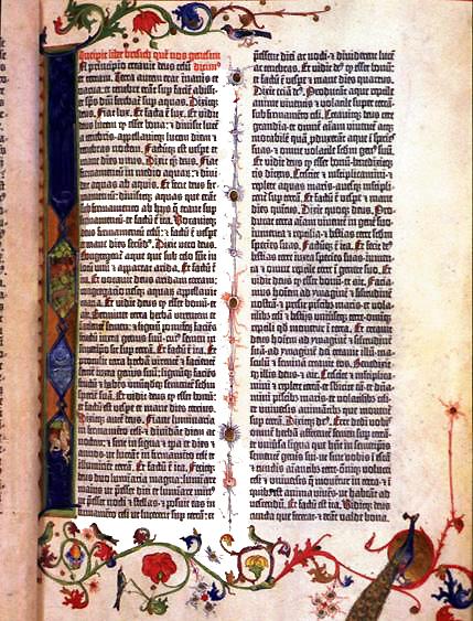 Gutenberg Bible – Printed Page by Johann Gutenberg's workshop